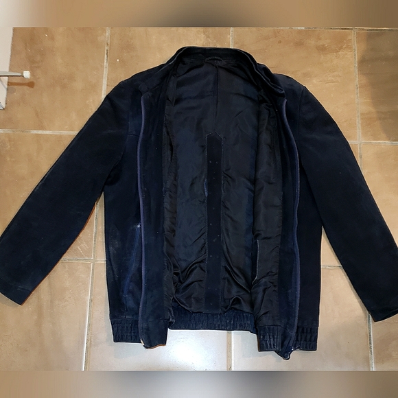 Zilli navy suede bomber jacket - Picture 3 of 6